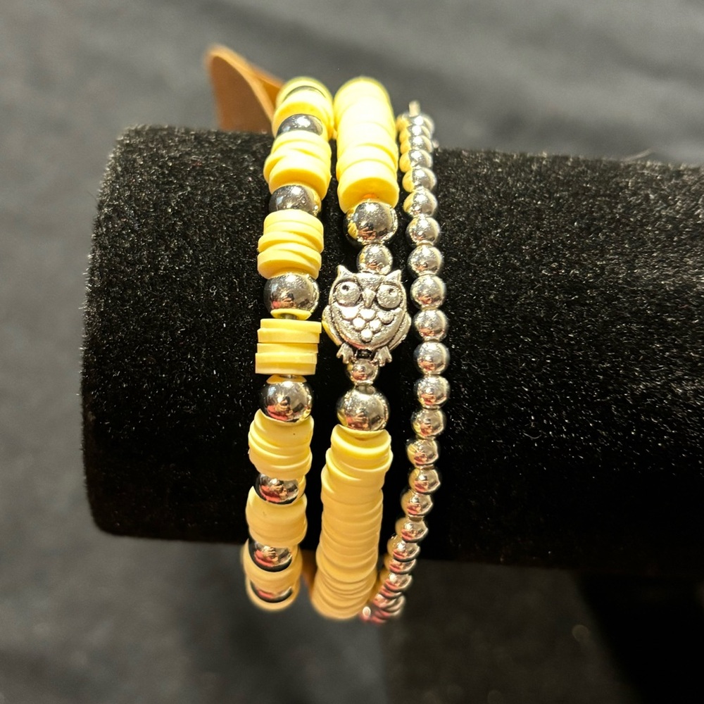 🐠 Owl clay bracelet set